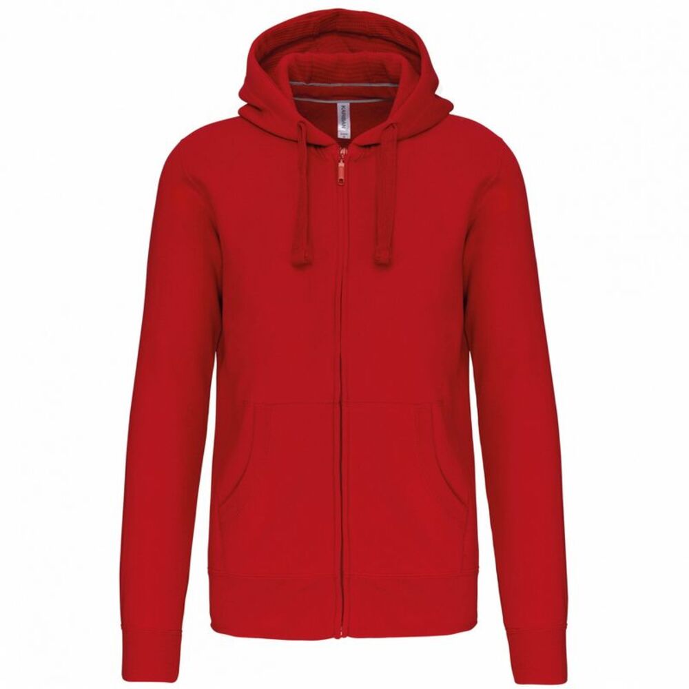 Kariban Unisex Adult Full Zip Hoodie / Red